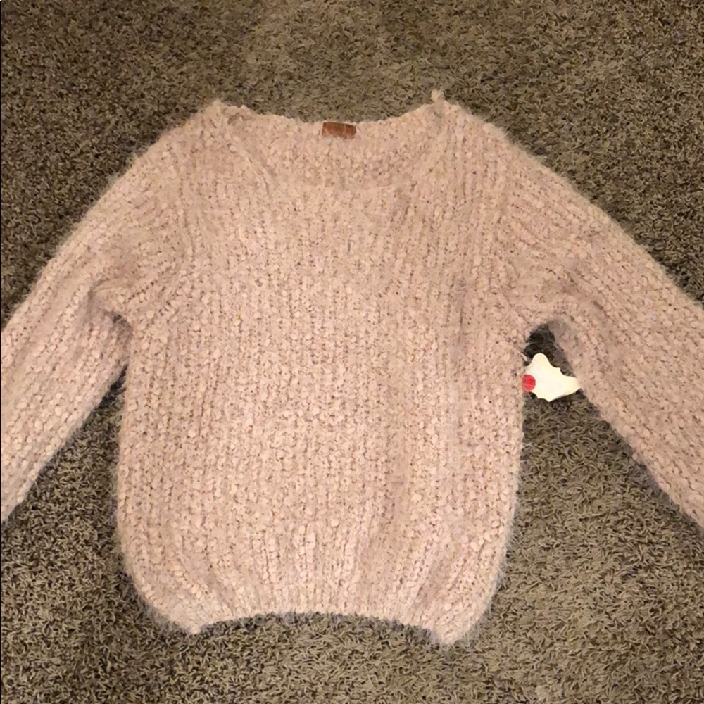 Blush pink fuzzy sweater